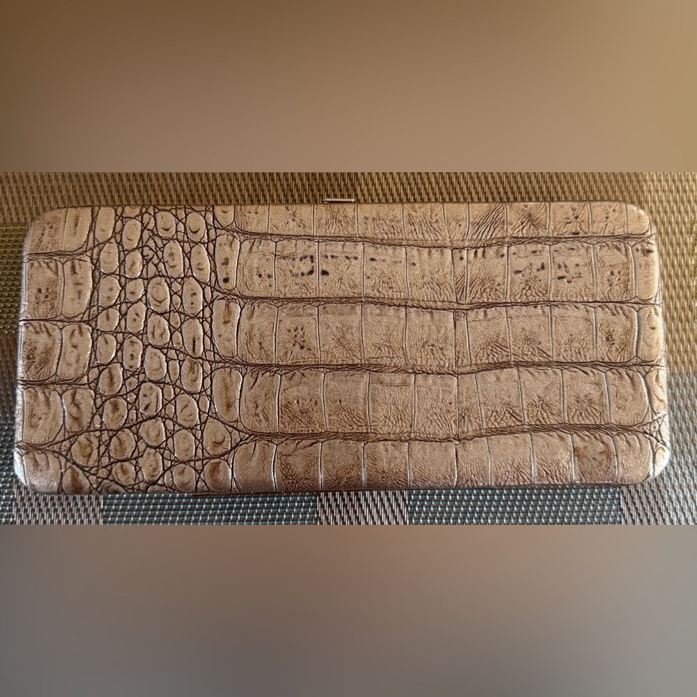 Rolfs Golden Bronze Faux Croc Wallet